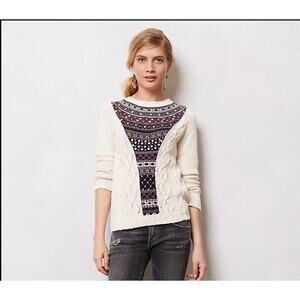 ANTHROPOLOGIE Angel of the North Algarve Sweater Small